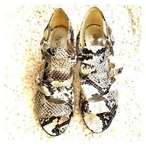 Natalie snake like skin heels